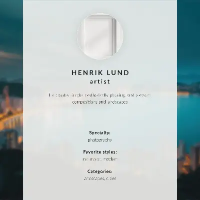 Poster Nachtansicht der Stadt über dem Wasser mit leuchtenden Wolkenkratzern