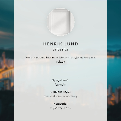 Poster Nachtansicht der Stadt über dem Wasser, leuchtende Wolkenkratzer