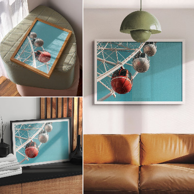 Kunstdruck poster Türkisfarbener Himmel, dynamische Kabinen, Modernität