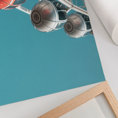 Kunstdruck poster Türkisfarbener Himmel, dynamische Kabinen, Modernität