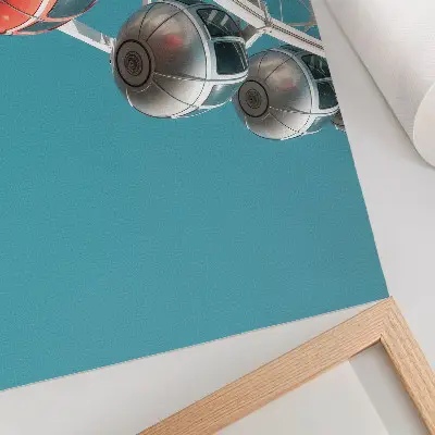 Kunstdruck Poster türkisfarbener Himmel mit dynamischen Kabinen im modernen Stil