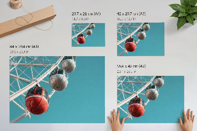 Kunstdruck poster Türkisfarbener Himmel, dynamische Kabinen, Modernität