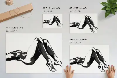 Poster mit abstraktem Motiv in Schwarz-Weiß für moderne Harmonie