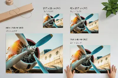 Poster Flugzeugtriebwerk eine Aufnahme mit Fokus auf Technologie und Moderne