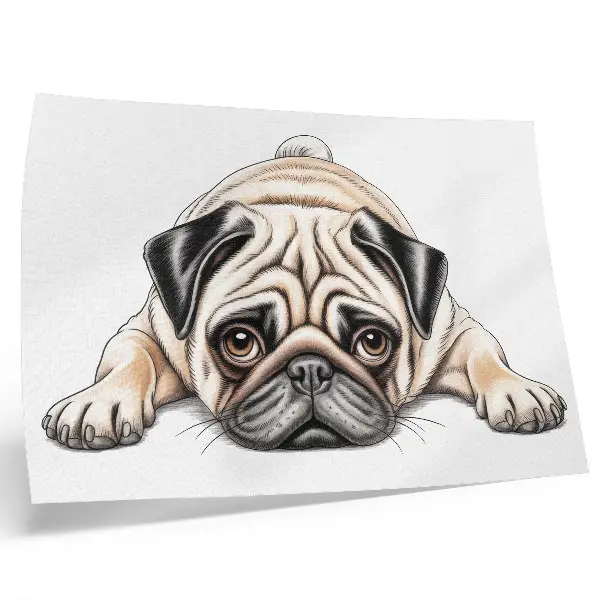 Hundeillustration Kunstdruck gemütliches Motiv in warmen Farben mit feinen Details