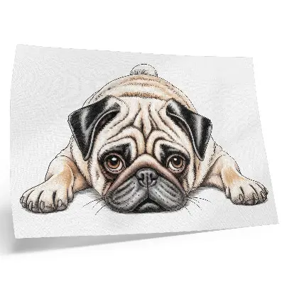 Hundeillustration Kunstdruck gemütliches Motiv in warmen Farben mit feinen Details