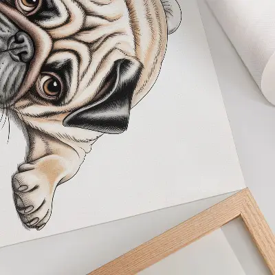 Hundeillustration Kunstdruck gemütliches Motiv in warmen Farben mit feinen Details
