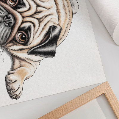 Poster kunstdruck Hundeillustration, gemütlich, warme Farben, Details