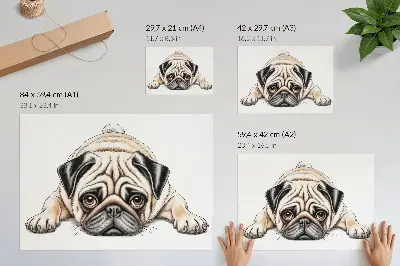 Hundeillustration Kunstdruck gemütliches Motiv in warmen Farben mit feinen Details