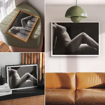 Kunstdruck Poster in schwarz-weißer Ästhetik mit harmonischer Komposition