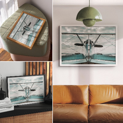 Poster kunstdruck Vorderansicht eines Doppeldeckers, industrielle Eleganz