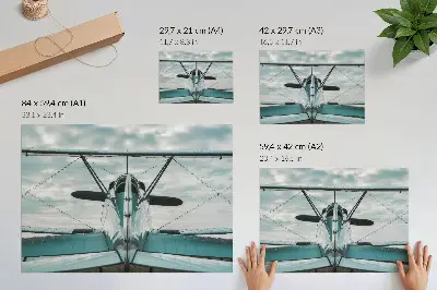 Kunstdruck Vorderansicht eines Doppeldeckers im Stil industrieller Eleganz