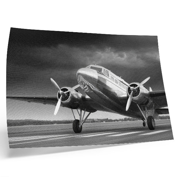 Poster Altes Flugzeug in monochromen Farben