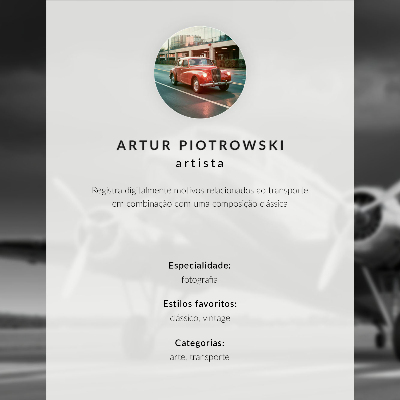 Poster Stilvolles klassisches Flugzeug in Gelb, Grau und Blau
