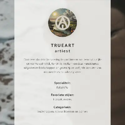 Kunstdruck als Poster mit einer friedlichen Atmosphäre aus Blumen, Bergen, Fluss und Sonnenuntergang
