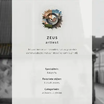 Kunstdruck Poster mit Motiv von Kanal, Brücke, Bäumen, Gebäuden, Fahrrad und Blumen