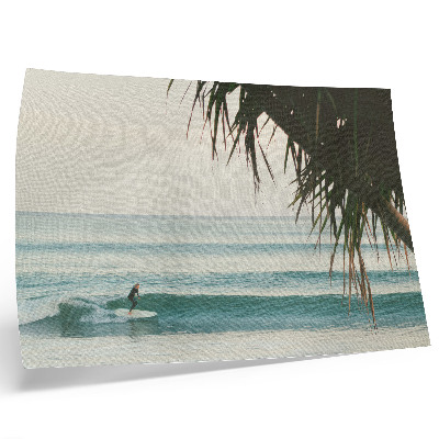 Poster Strand, Surfen, Wellen, Palmen, Natürlichkeit, Frieden