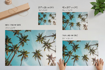 Poster kunstdruck Palmen vor blauem Hintergrund, die friedliche Atmosphäre der Natur