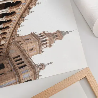 Kunstdruck Poster mit prachtvoller Architektur und klassischen Marmorsäulen