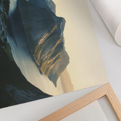 Poster Fjorde, Berge, Wasser, Sonnenuntergang, Harmonie der Natur