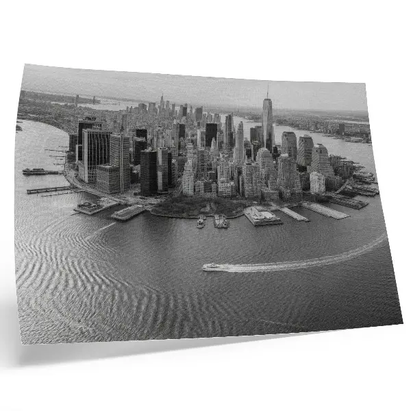 Kunstdruck modernes Panorama einer Stadt-Wolkenkratzer-Skyline