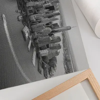 Kunstdruck modernes Panorama einer Stadt-Wolkenkratzer-Skyline