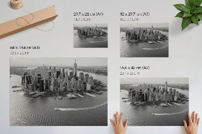 Poster kunstdruck Modernes Panorama der Wolkenkratzer der Stadt