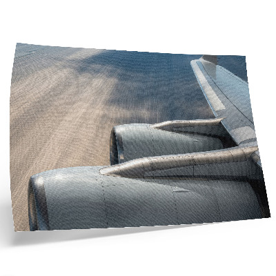 Poster Flugzeugflügel mit dynamischer Perspektive