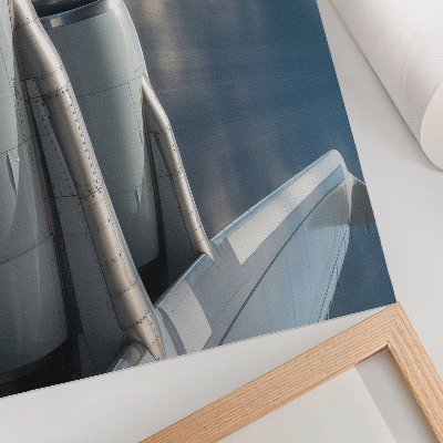 Poster Flugzeugflügel mit dynamischer Perspektive