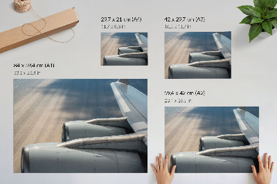 Poster Flugzeugflügel mit dynamischer Perspektive