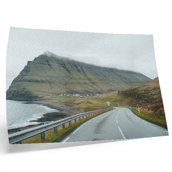 Poster kunstdruck Bergstraße, geheimnisvoller Nebel, Raum