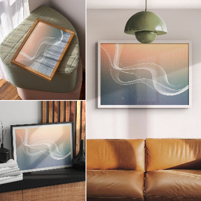 Poster kunstdruck Pastellfarbene Wellen, subtile Eleganz, Harmonie