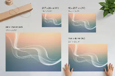 Kunstdruck Poster pastellfarbene Wellen mit subtiler Eleganz für mehr Harmonie