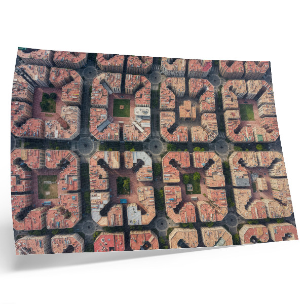 Kunstdruck poster Geometrisches Layout, neutrale Farben, Stadt