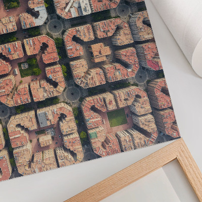 Kunstdruck poster Geometrisches Layout, neutrale Farben, Stadt