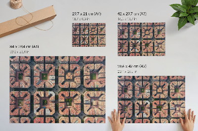 Kunstdruck poster Geometrisches Layout, neutrale Farben, Stadt