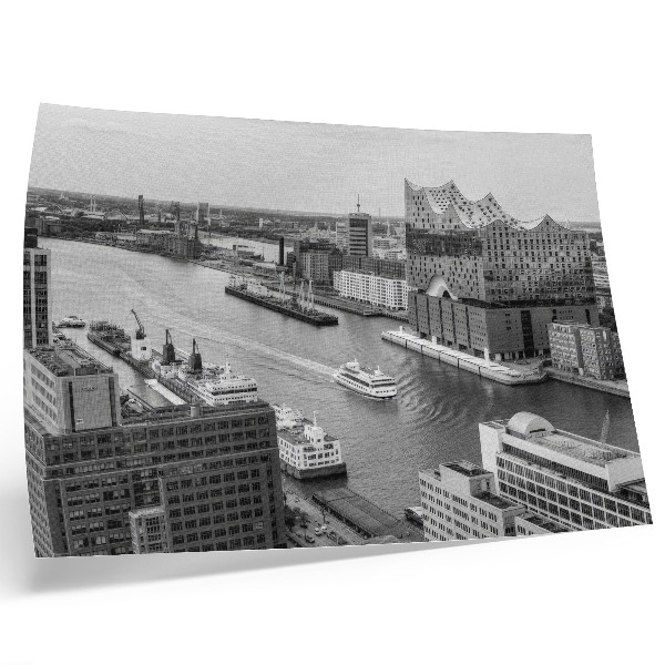 Kunstdruck poster Moderne Stadt, ikonische Flussarchitektur