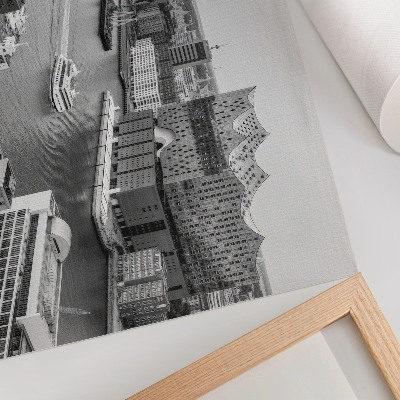 Kunstdruck poster Moderne Stadt, ikonische Flussarchitektur