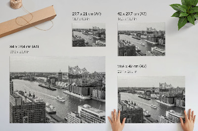Kunstdruck poster Moderne Stadt, ikonische Flussarchitektur