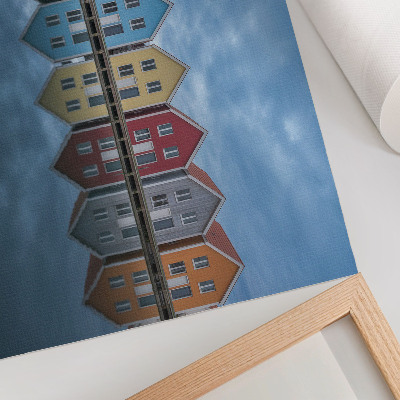 Kunstdruck poster Bunte Häuser im modernen Stil, Symmetrie