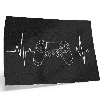 Poster minimalistisches Gaming-Design mit schwarz-weißem Herz