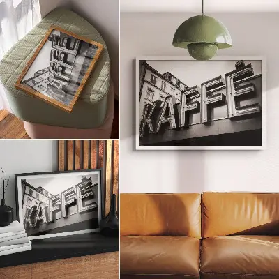 Neonfarbener minimalistischer Kunstdruck im urbanen Stil
