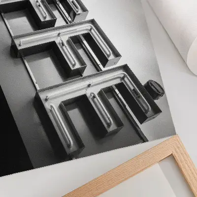 Neonfarbener minimalistischer Kunstdruck im urbanen Stil