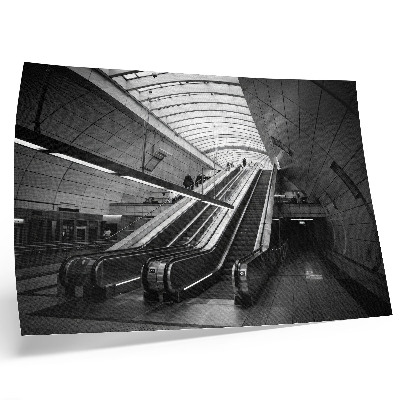 Poster Moderne Architektur, Rolltreppe im Innenraum