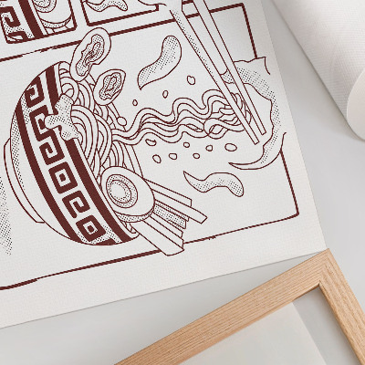 Kunstdruck poster Ramen im Comic-Stil mit Dampf