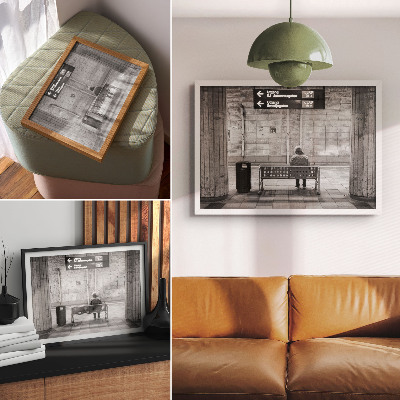 Poster Minimalistischer urbaner Raum, graue Moderne