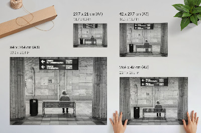 Poster Minimalistischer urbaner Raum, graue Moderne