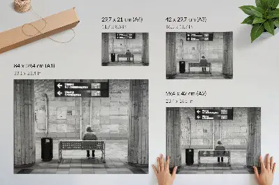 Poster minimalistischer urbaner Raum in moderner grauer Optik