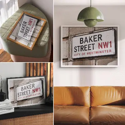 Baker Street Westminster Straßenschild als Kunstdruck Poster