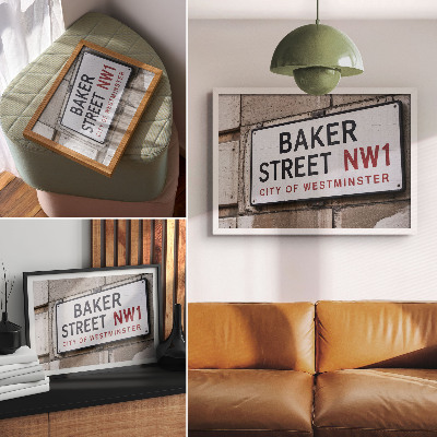 Poster kunstdruck Baker Street Westminster Straßenschild